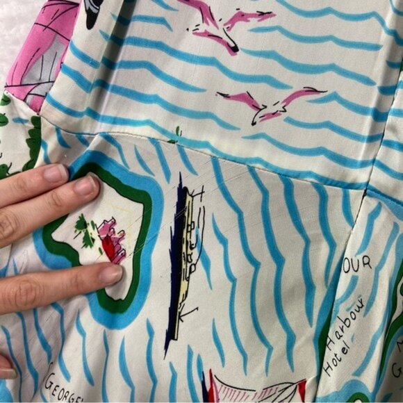 Anthropologie Eva Franco Cartographer Dress Asymmetrical Sleeveless Sz 2 - Picture 11 of 16